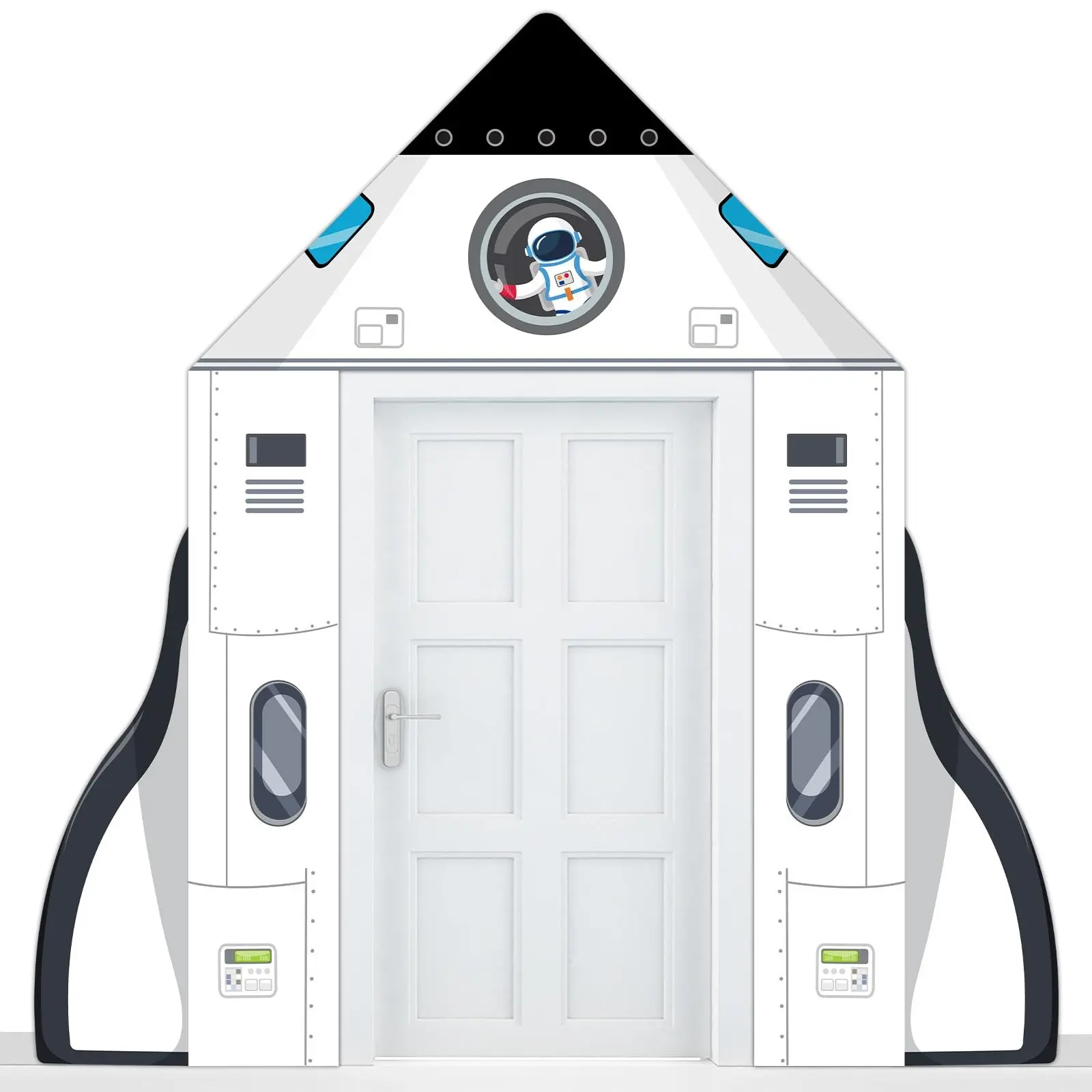 3 Piece Space Rocket Theme Door Banner, Outer Space Party Decor, Rocket Shape Background, Classroom Astronaut Planet Birthday Sign