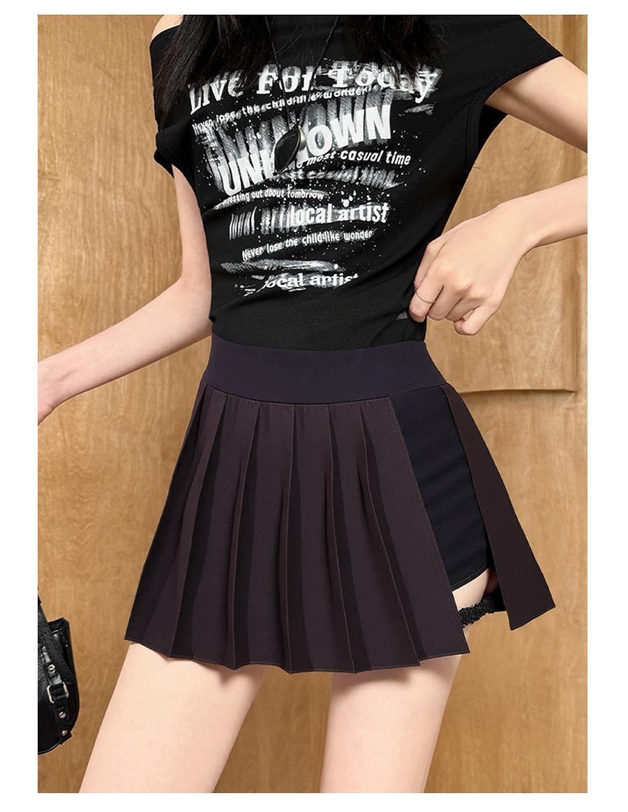 Breezeful High Waisted Pleated 2-in-1 Side & Pocket Asymmetric Hem Quick Dry Mini Dance Skirt Anti glare women's yoga clothes pleated skirt sports short skirt suitable for outdoor running tennis skirt, Daily outfit, Date attire-03