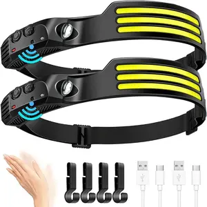 Induction Head Lamp Built-in Battery USB Rechargeable Head Flashlight Outdoor Camping Fishing Sensor Headlight