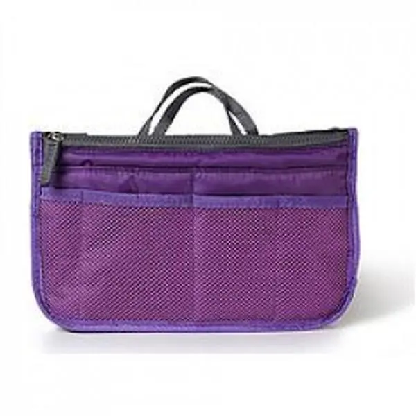 Women's Travel Insert Handbag Organiser with Handle, Makeup Bag That Fits Purses, Toiletry Liner with Multiple Slots (Sports & Outdoor Ball Sports Baseball Accessory)