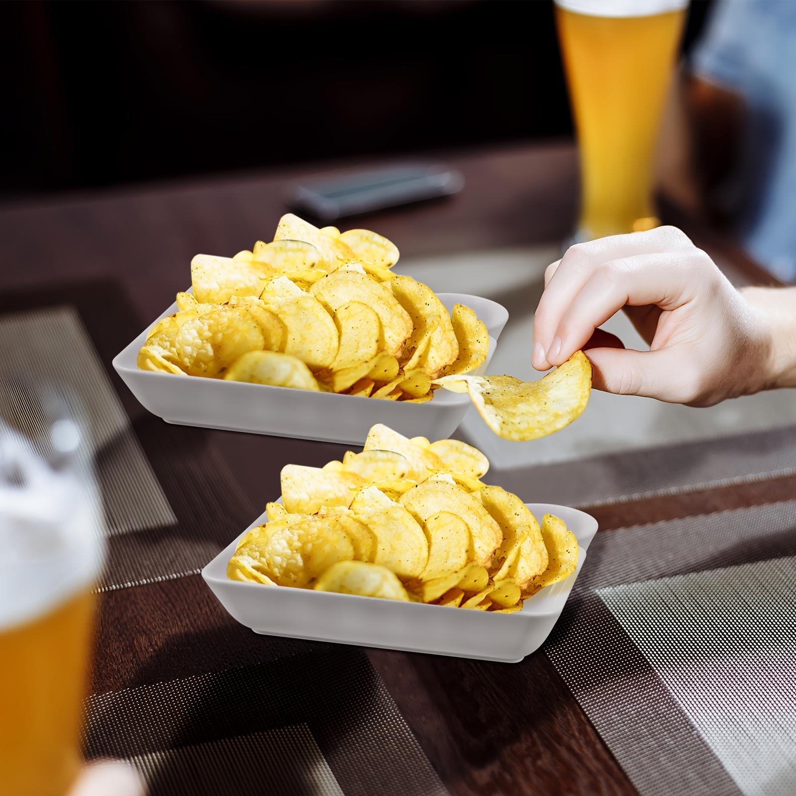 For Parties & Family Gatherings, Dipping Food Serving Solution, 20 Pcs Plates with Sauce Holder, Food-grade PP Reusable, Effortlessly Prepare French Fries, Dumplings, Sushi Dipping Meals, Party Tray Supplies