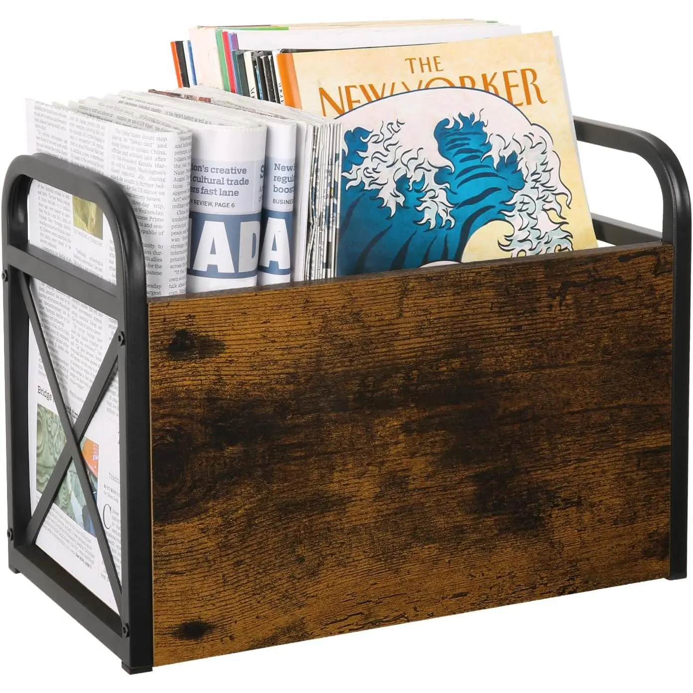 Magazine Holder, Magazine Rack Floor, Magazine Storage Basket, Folder Organizer Bin for Books, Newspapers, Tablets