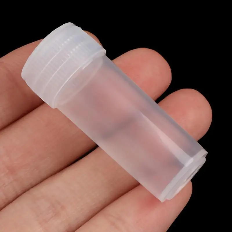 100pcs 5ml Translucent Plastic Test Tubes Container - Leak-Proof, Portable, Ideal for School Chemistry Supplies & Pills