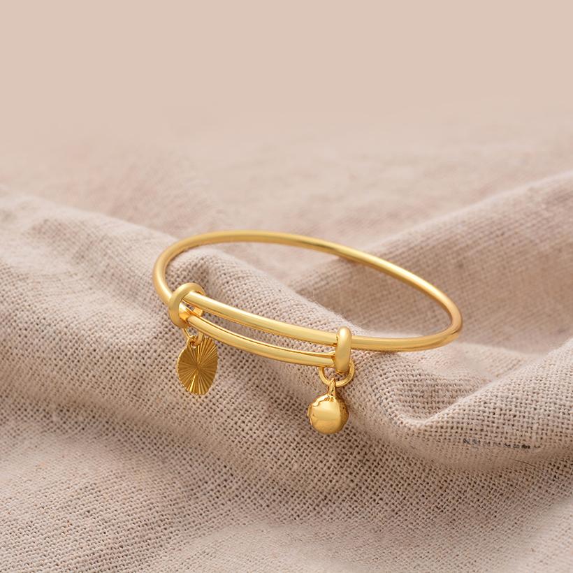 Gold Color Bangle for Girls/Baby/Kids Charm Gypsophila Bracelet Small Bell  Heart Jewelry Child Christmas Gifts
