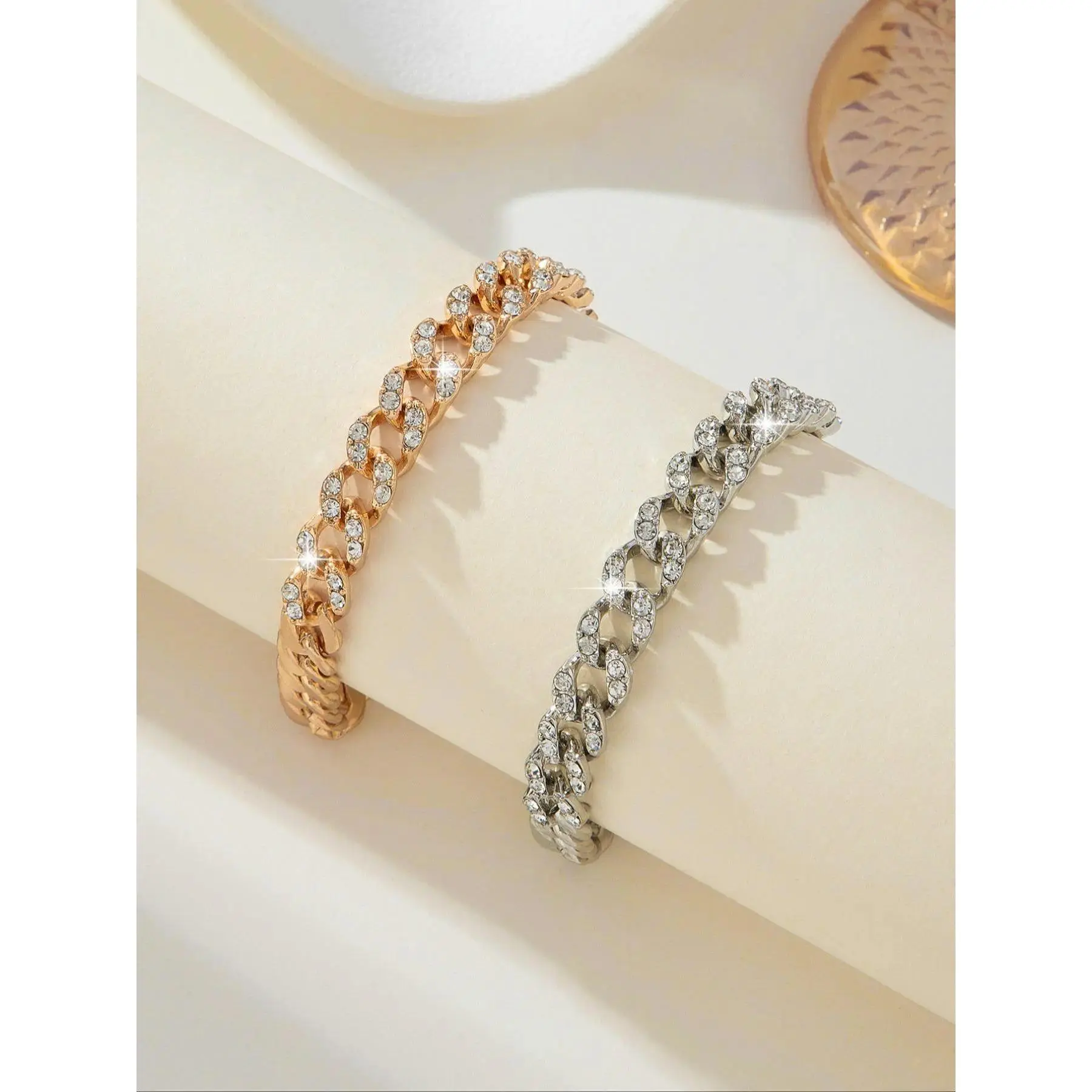 Women's Elegant Stainless Steel Cuban Chain Anklet - One Size, Exquisite Versatile Everyday Costume Accessory, Birthday Gift, Stainless Steel Jewelry, Cuban Bracelet Anklets, All Seasons