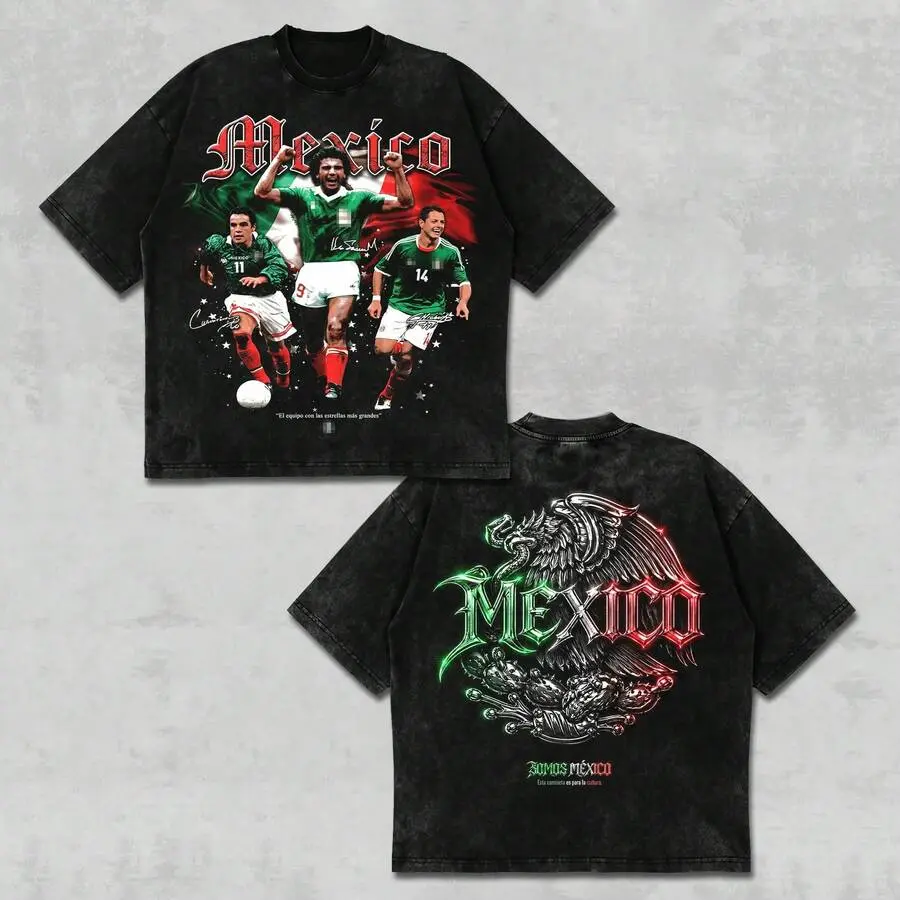 Mexico Soccer Team Somos Shirt, Vintage El Tri Hugo Sanchez Chicharito Graphic Tee, Retro Javier Hernandez Cuauhtemoc Blanco Bootleg Tshirt, Acid