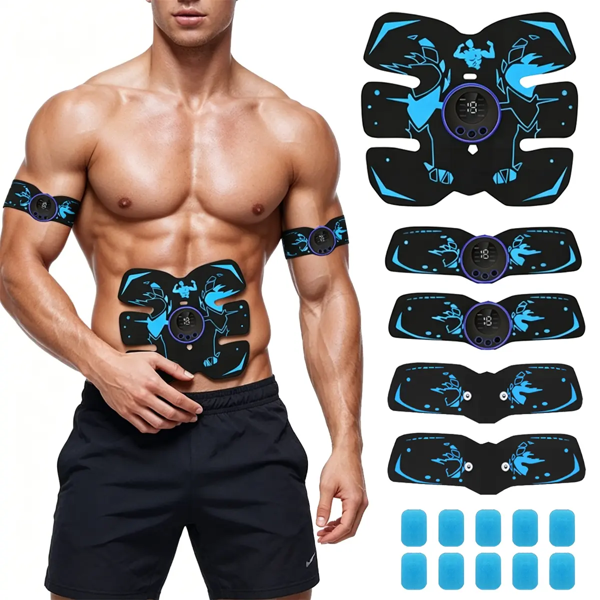 Smart Gym System, Ab Trainer & Abs Stimulator, Muscle Toner, Electronic Muscle Stimulator, Home Gym Essential, Multi-Part Massage