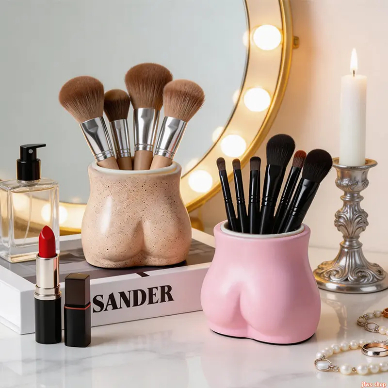 Makeup Brush Holder, Novelty Bum-Shape Vanity Organizer, Compact Lightweight US-Designed DIY Bag Accessory for Lipstick, Diy Bag Accessories
