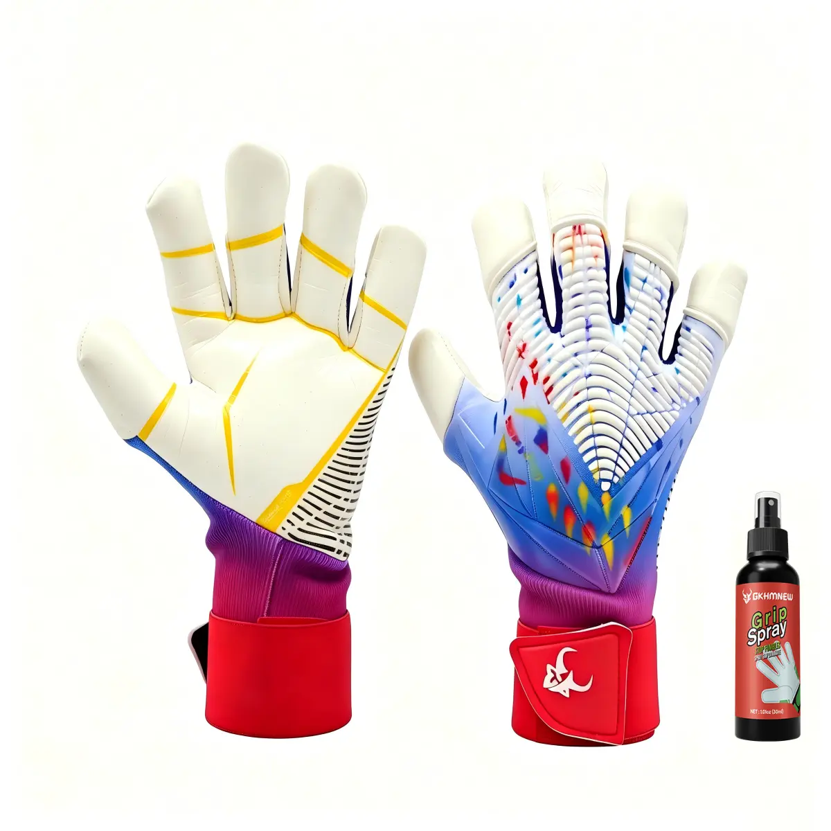 Soccer Goalkeeper Gloves for Boys Kids Youth Adult Goalkeeping | Strong Grip with 4+3mm Sticky Super Grip Latex Palm and 30ml Goalkeeper Grip Spray