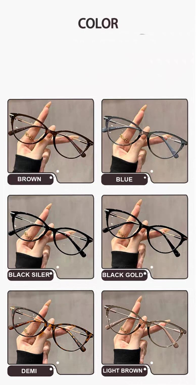 Ultralight Hd Cat-eye Reading Glasses For Women's Anti-blue Light Fashion Young Middle-aged And Elderly Goggles