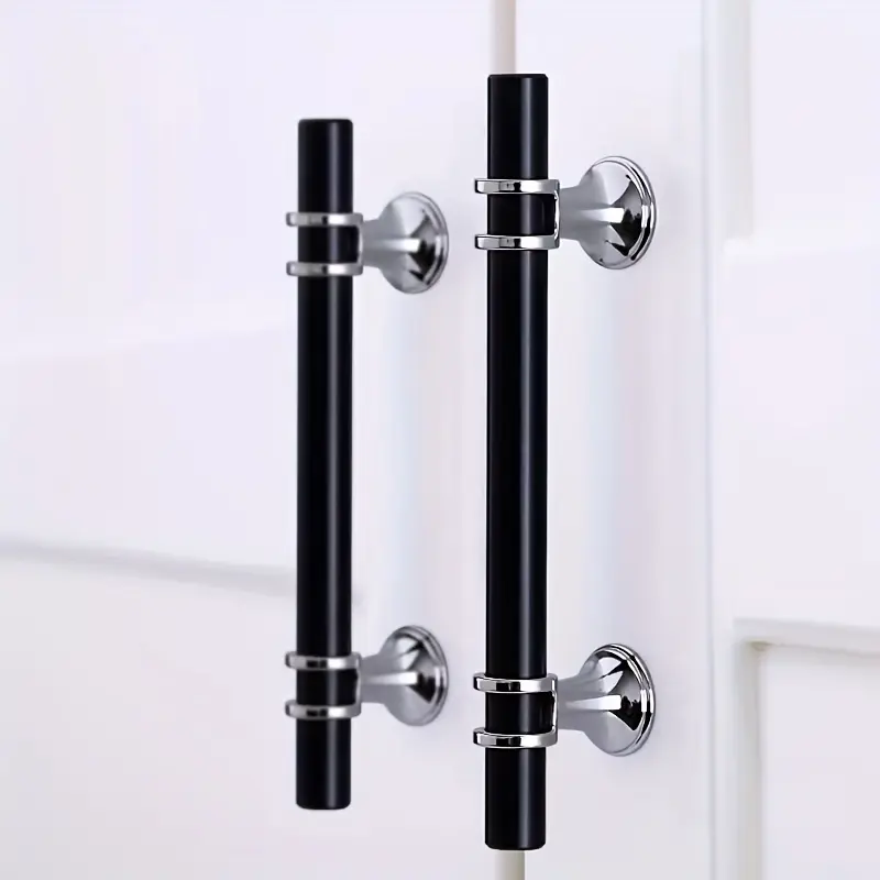 20-pack black and silver stainless steel handles, modern style practical for cabinet, drawer, and wardrobe handles, suitable for glass doors and sliding doors, comes with 0 screws, Door Hardware