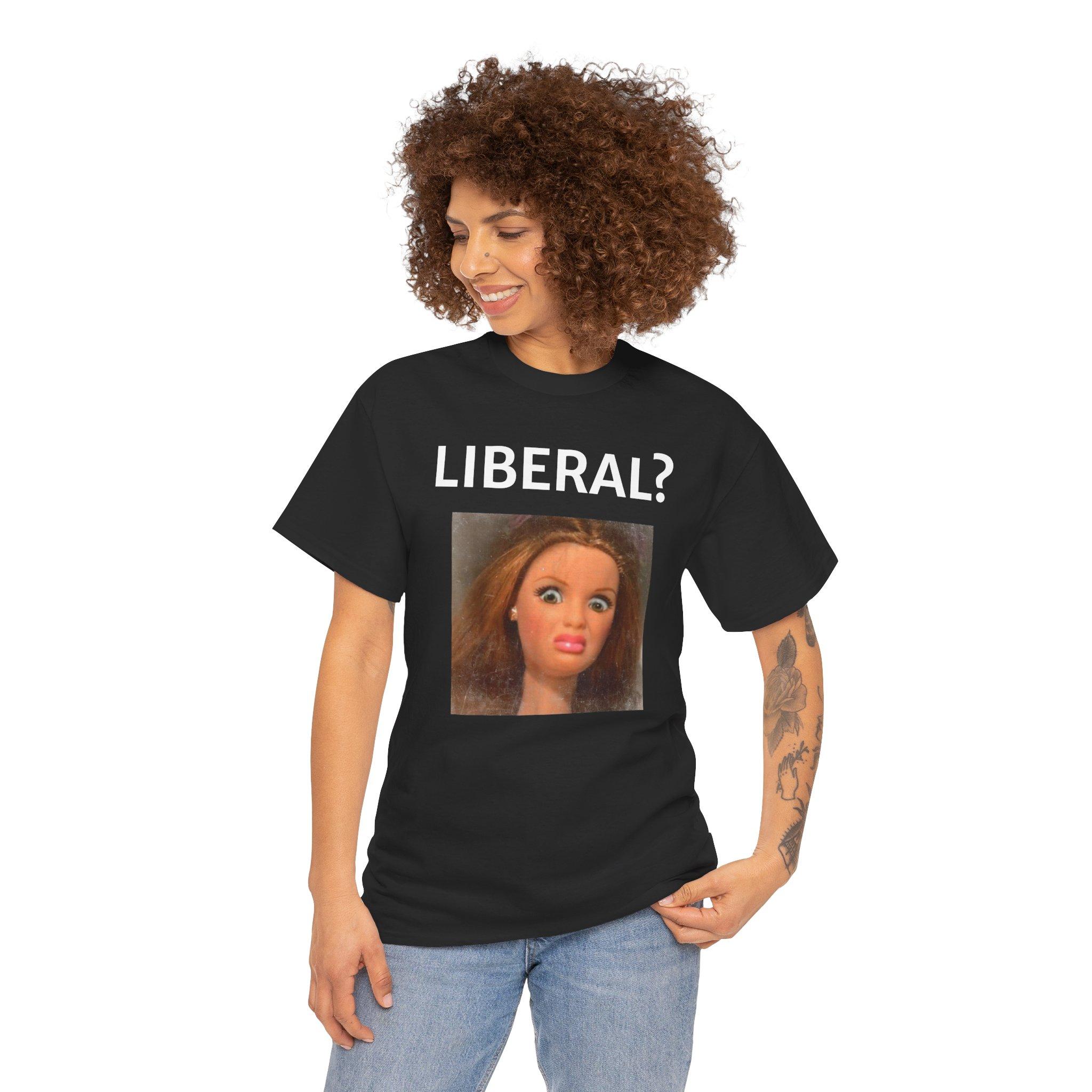 Humorous Barb Lib Graphic Tee, Casual Short Sleeve for Holiday & Daily Street Outfits
