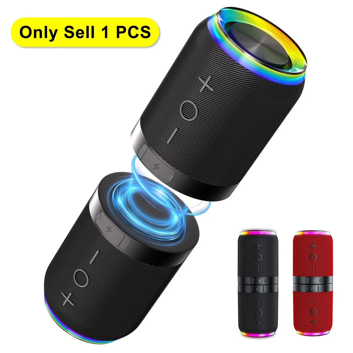 2 in 1 Magnetic Splittable Bluetooth Speaker, Portable Waterproof Split Wireless Speaker Bluetooth Compatible V5.4 with 20W Loud Stereo Sound, Wireless Pairing for Home, Outdoor or Travel, Wireless Bass Speaker, Waterproof Outdoor Speakers