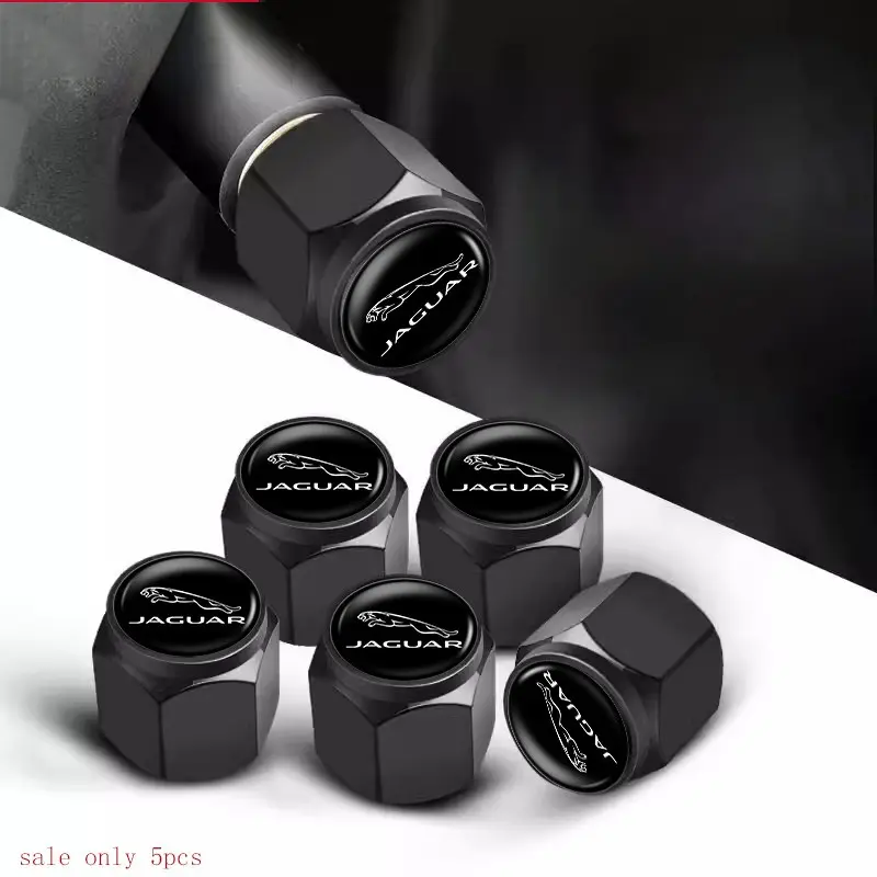 5pcs Motorcycle Wheel Tire Valve Caps, Tyre Rim Stem Covers, Airdust Accessories for Jaguar Models, Durable & Protective Design