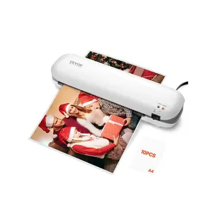 VEVOR Laminator Machine, Thermal Laminator for Max A4 Paper Size, 3-4 min Quick Warm Portable Laminator, 3-5 mil Thickness, Ideal for Home, Office, Business, or School Supplies, White+ Grey