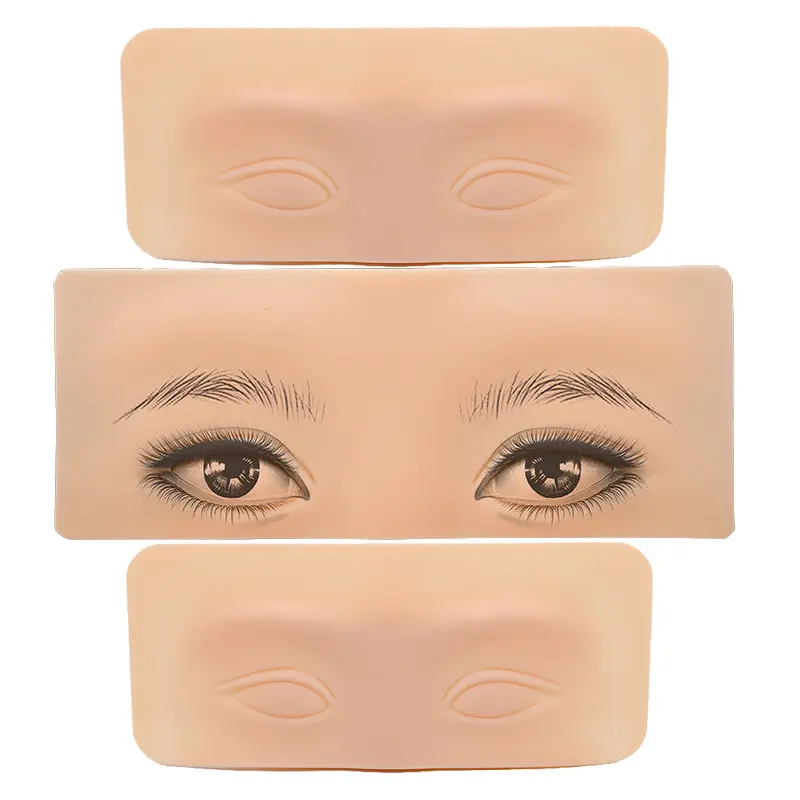 Tattoo Practice Skin Eyebrow Eyeline Model, 3D Permanent Makeup Silicone Fake Skin, Microblading Supplies for Beginners and Artists