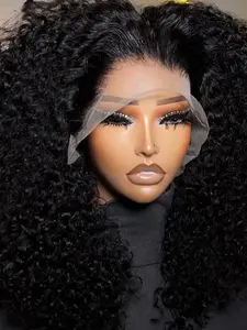 Soft Glue-Free Curly Wig, 26 Inches Long, 180% Density, Daily Curl Style, 13x4x1 Lace Front Full Cap, Heat-Resistant Fiber Hair