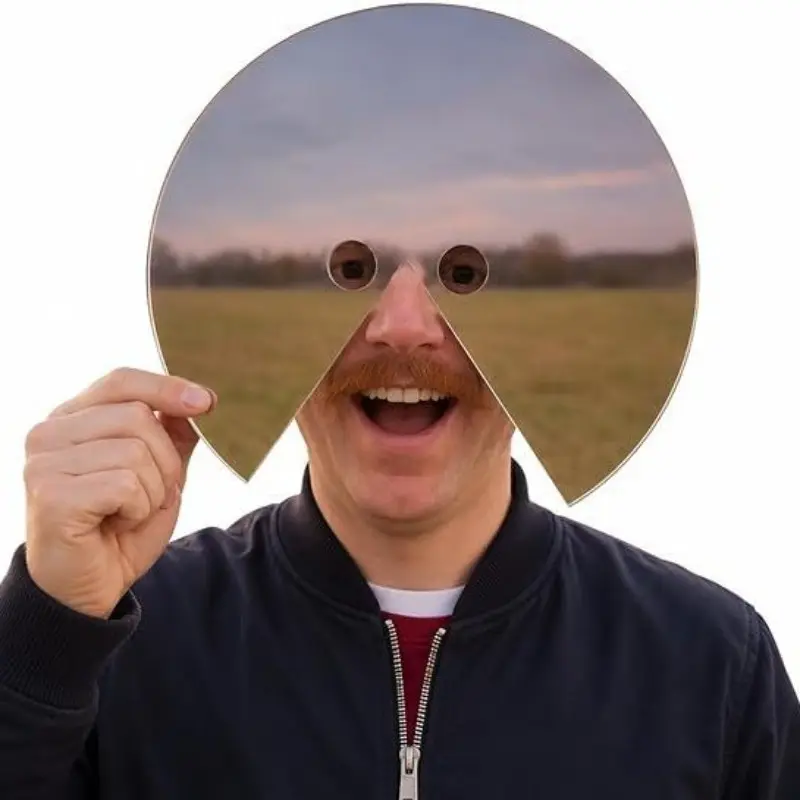 Acrylic Mirror Reflective Face Mask, Selfie Photography Prop, Party Props, Single Piece, Ideal for Taking Photos, Enhances Your Selfies