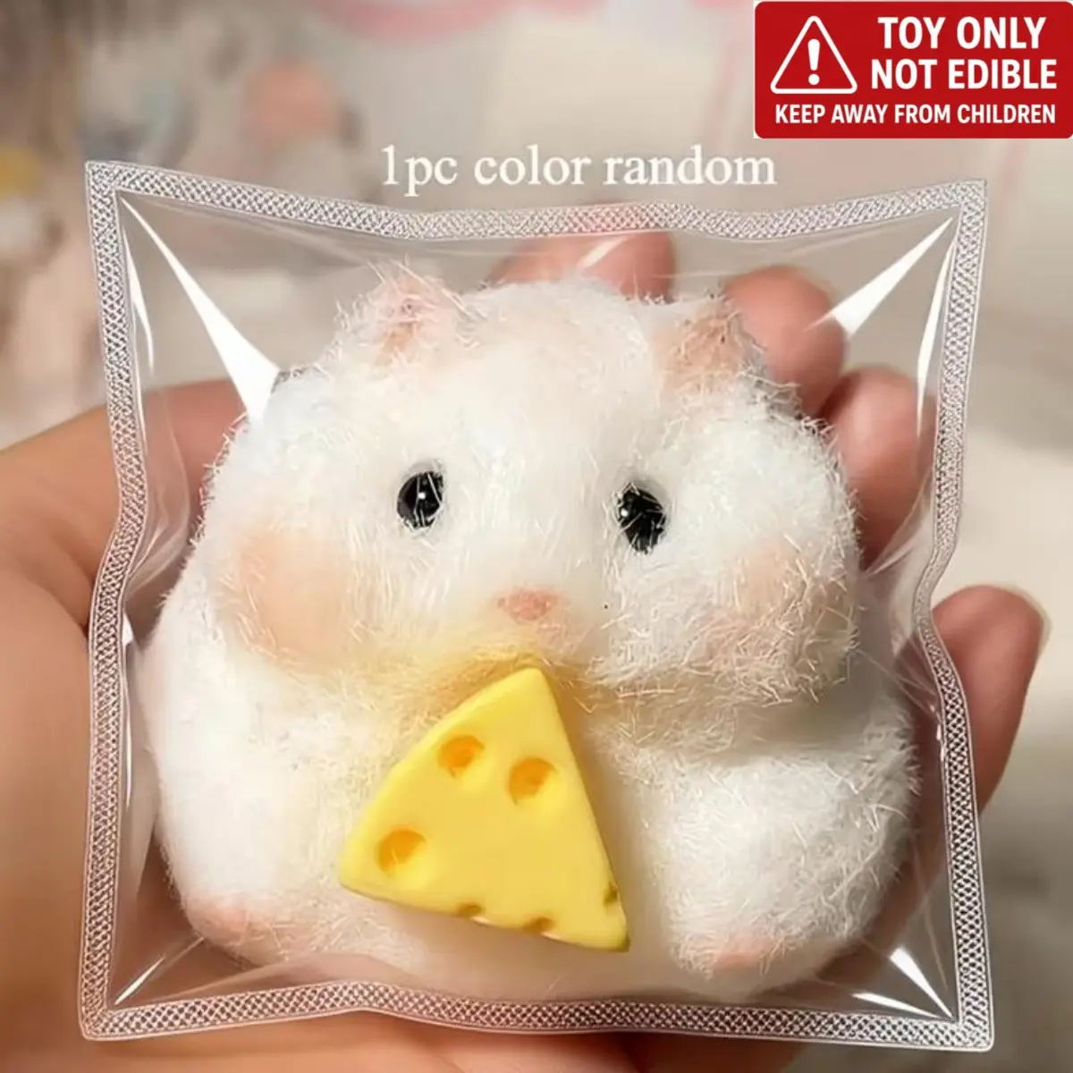 Cute TABA Hamster-shaped Squishy Toy, Cute Animal Squishy, Sensory Toy, White and Yellow, Soft and Interesting Sensory Game, Very Suitable as Christmas, Halloween, Birthday Gifts, Office Gifts, and Small Presents
