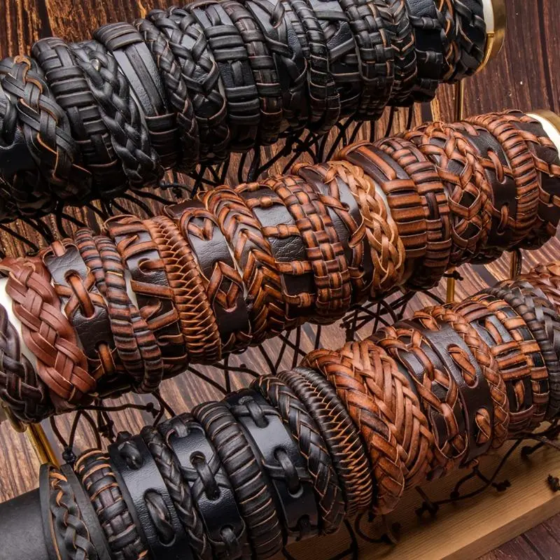 30/50pcs Retro Easy PU Weaving Bangle bangle bracelet Retro PU Bangle bangle bracelet, Cuff Bangle bangle bracelet Randomly Mixed 20pcs/30pcs/50pcs Set, Best Gift for Fashion Party Jewelry