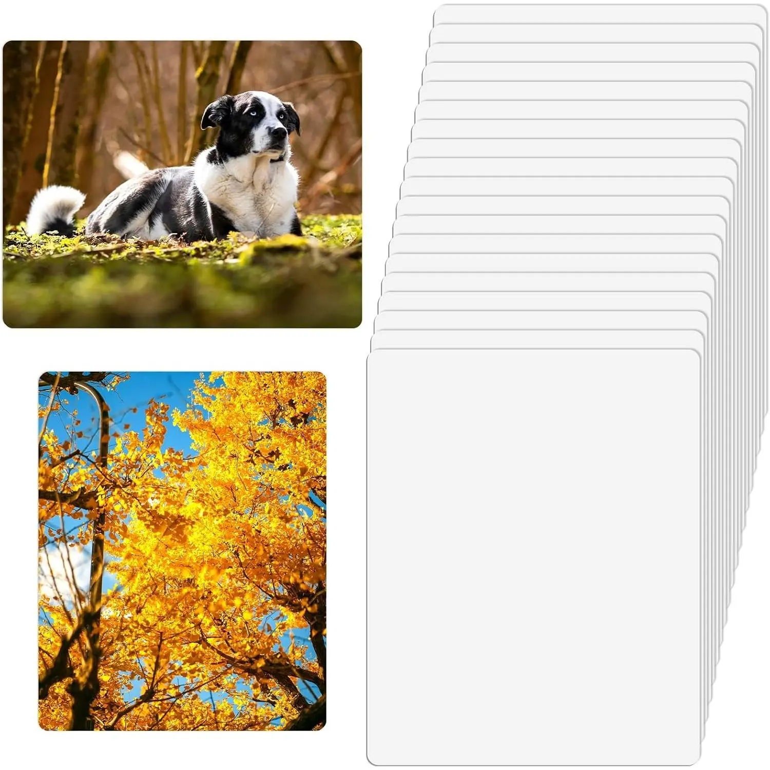 20 Pack 8''x10'' Sublimation Metal Photo Blanks, 0.45mm Aluminum Sublimation Blank for DIY Printing, Wall Decor, Room Decor
