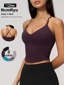 Women's Sporty Tank Top, Adjustable Sports Tank, Soft Stretch Fabric, Adjustable Straps, V-Neck Design, Slim Fit, Moisture-Wicking, Breathable, Durable