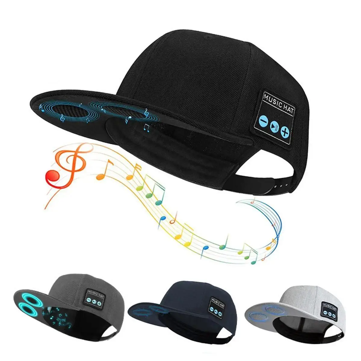 Fashion Trend Comfortable Music Hat with Bluetooth 5.0 HD Sound Technology Adjustable Bluetooth Compatible Hat Wireless Smart Speaker Sports Cap for Commuting Sports Outdoor Sports Hat for Men & Women All Seasons Perfect Gift Vintage Newsboy