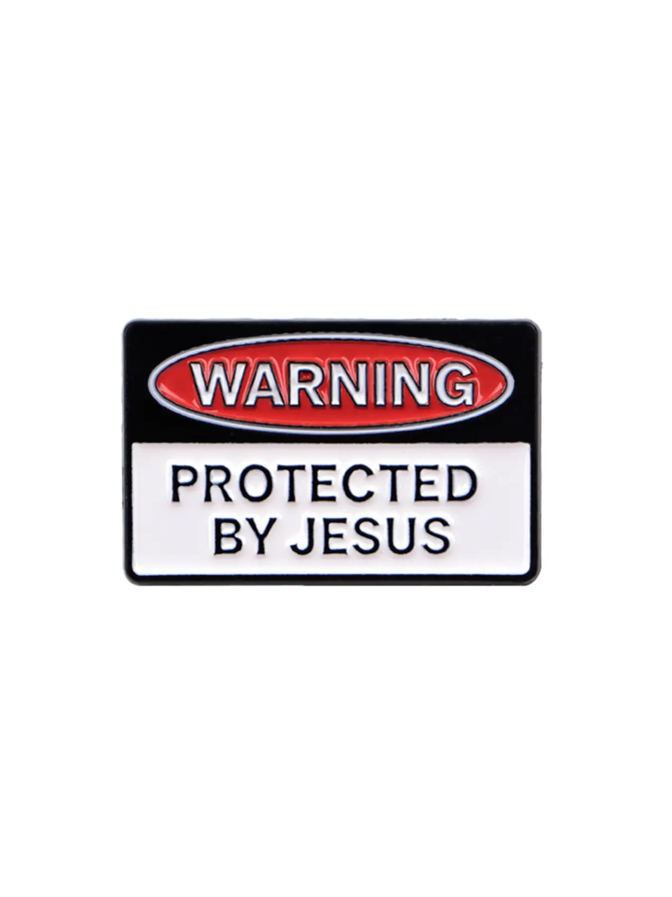 WARNING ： PROTECTED BY JESUS Personalized Letter Brooch Pin, Zinc Alloy Badge Decoration, Casual Fashion Accessory, Suitable for Backpacks and Clothing, Unique Jewelry