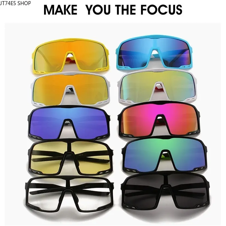 Men's European-American Style Ergonomic Lightweight Non-Slip Cycling Sunglasses - 1-Piece Integrated Lens, Windproof, Sun Protection Cycling Gear for Mountain Biking, Outdoor Riding