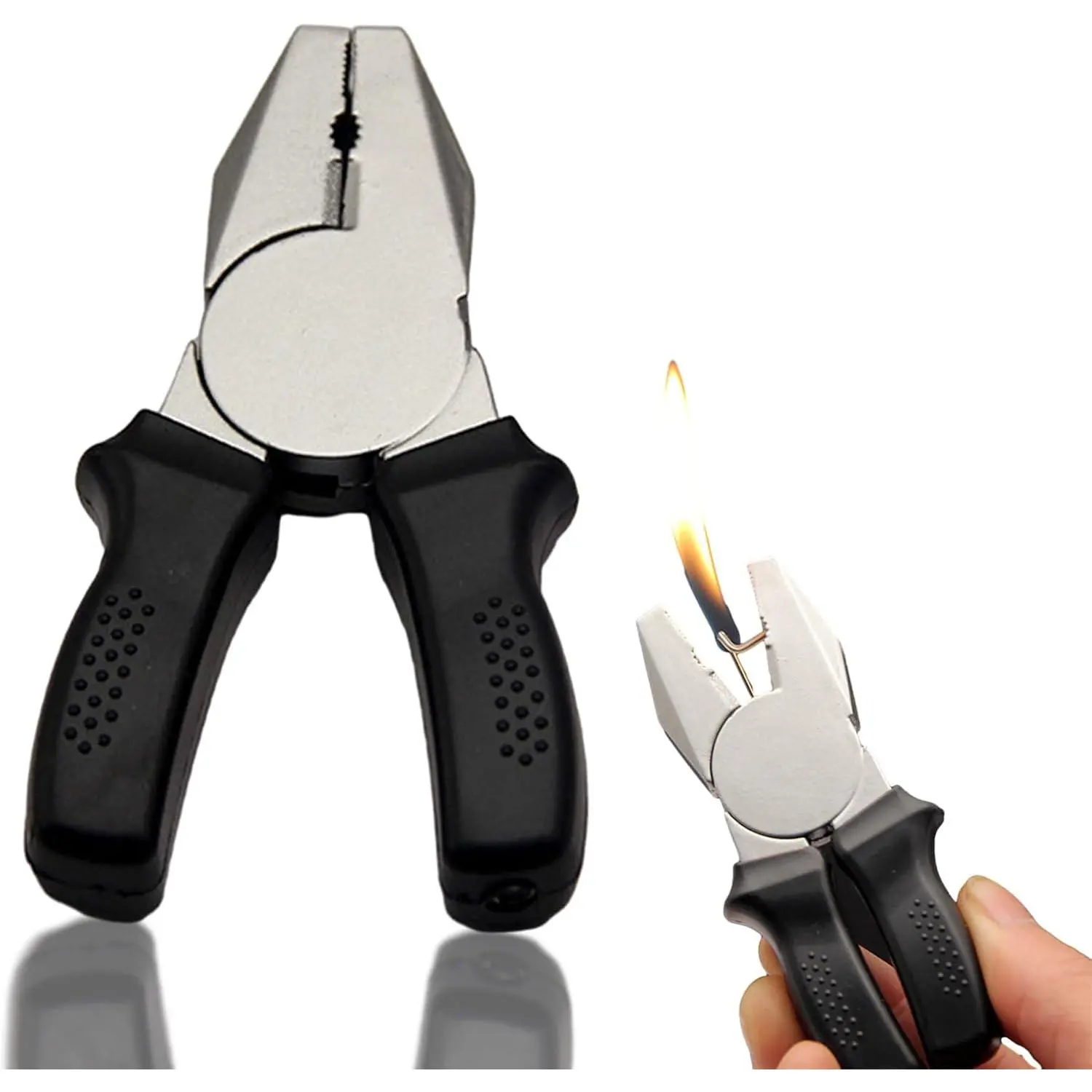 Lighter, Windproof Butane, Refillable Butane Soft Lighter,, Candles, and Kitchens (No Gas) - Black