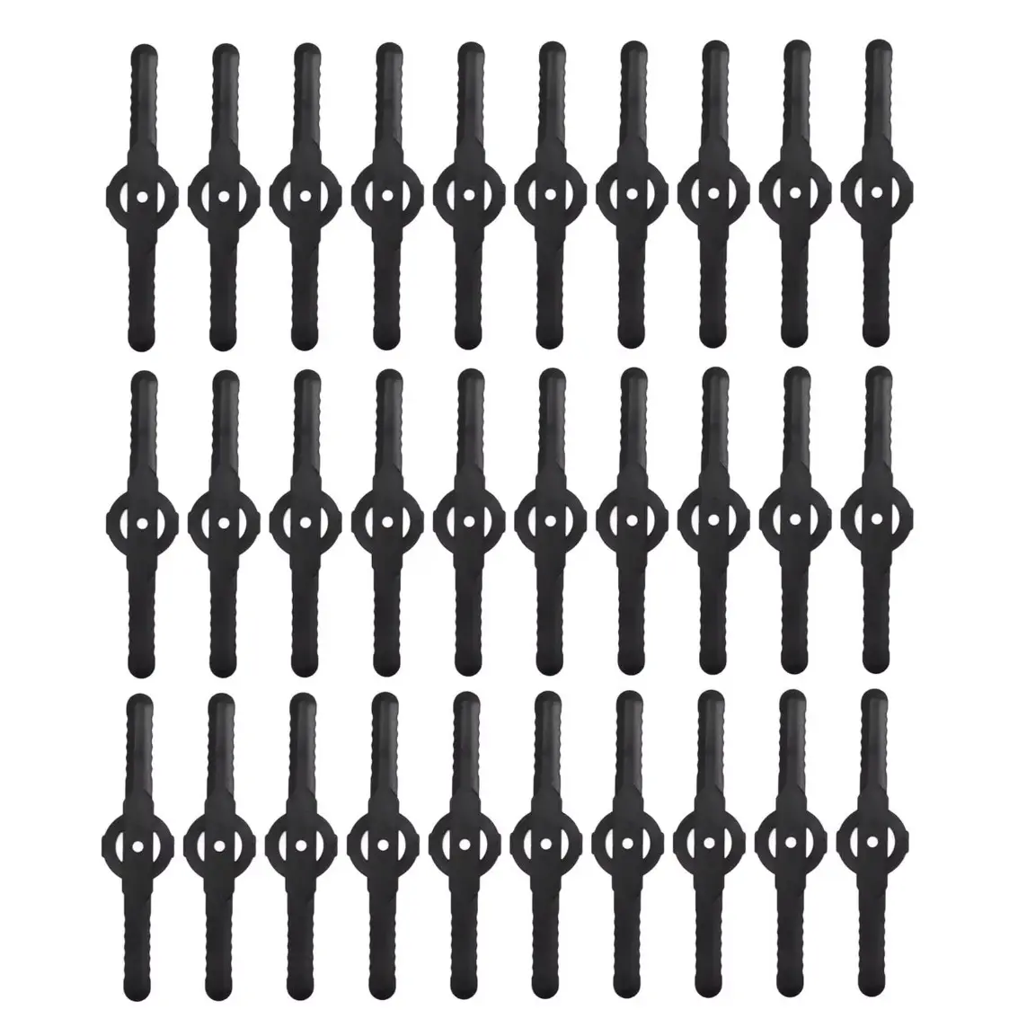 30 Pcs Lawn Mower Blade Replacement, Wacker Grass Trimmer Plastic Blades, Universal Cordless Mower Cutting Accessories