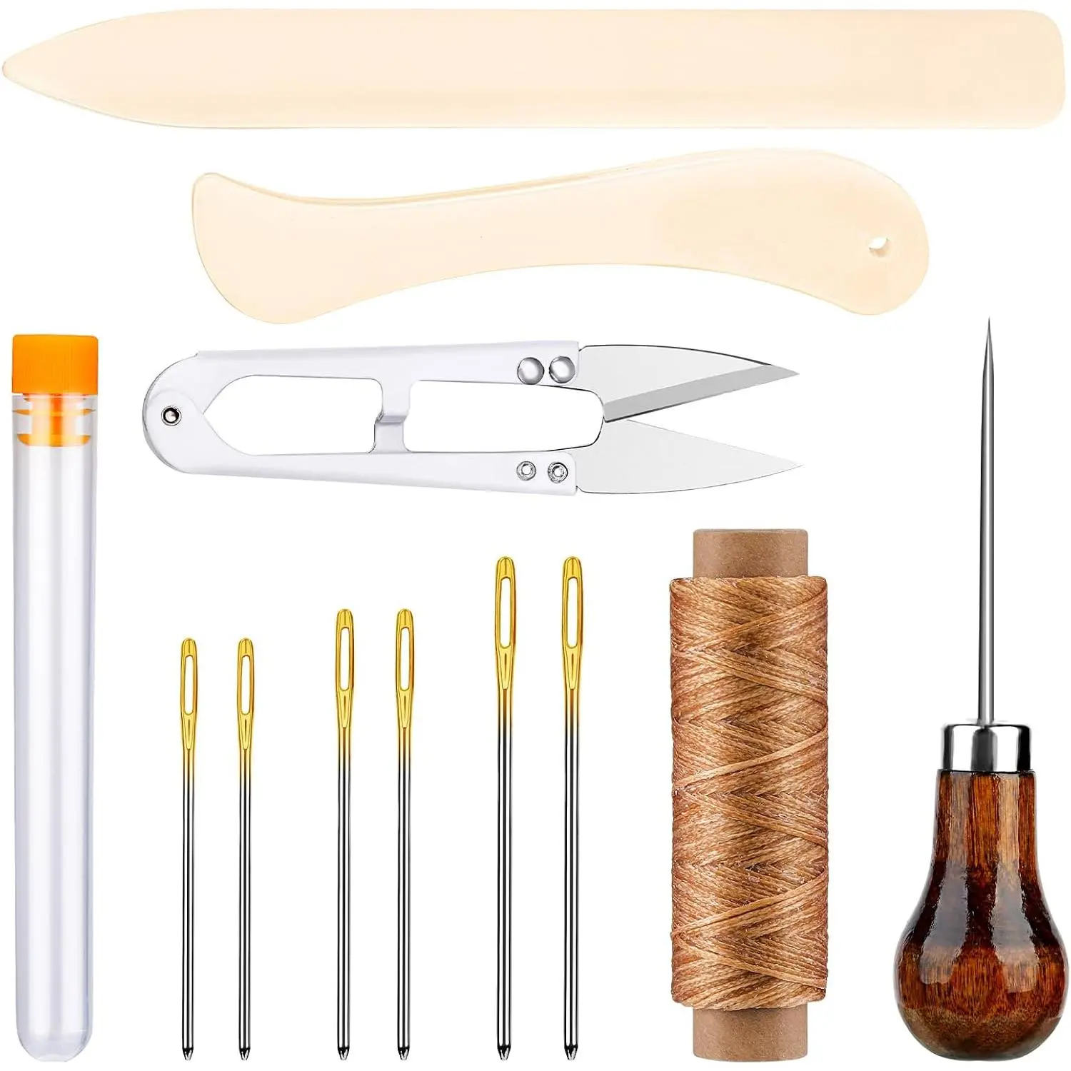 12 count Bookbinding Kit with  Folder Tool | Book Binding Awl, Book Making Tools for DIY Book Binding, Journal Making, Leather Craft