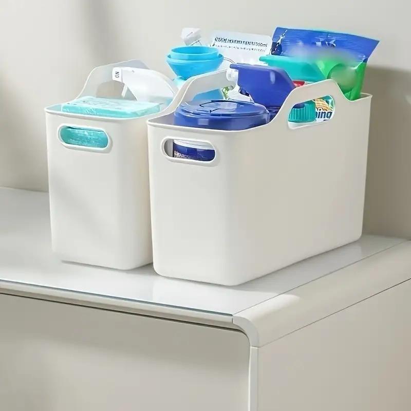 Large 3pcs Soft PP Transparent Multi-functional Storage Baskets - Portable Desktop and Bathroom Organizer Boxes for Home Cabinet and Sundry Storage, Organizing Tools, Desktop Organizer Bins