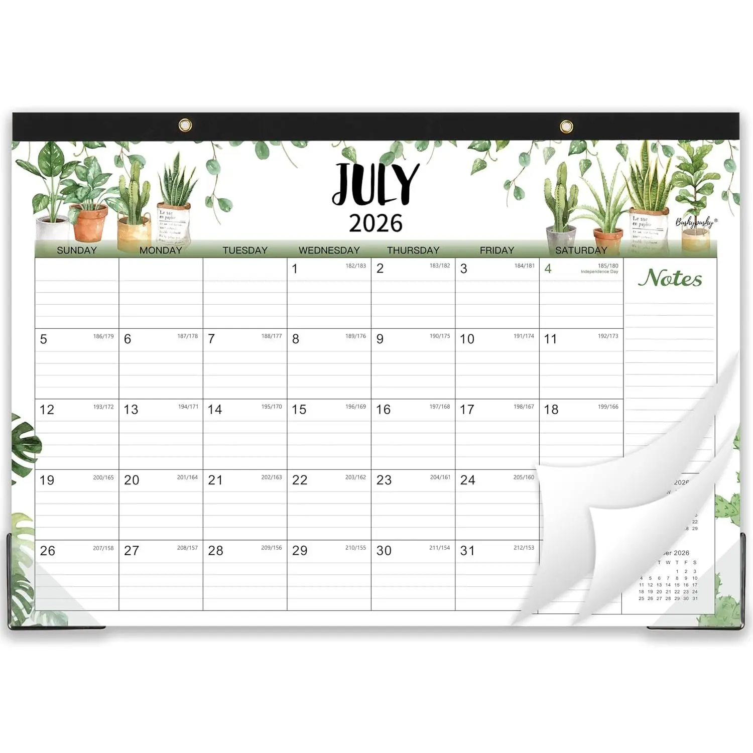 Desk Calendar 2026-2027 - 2026-2027 Desk Calendar, 18 Monthly Desk/Wall Calendar 2-in-1, 17" x 12", July 2026 - December 2027, Thick Paper with Corner Protectors, Large Ruled Blocks -