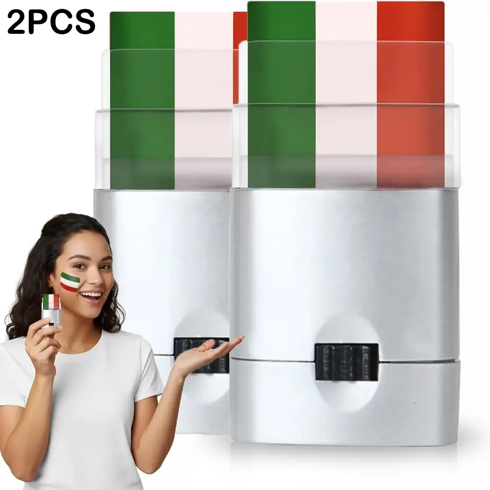Mexico Flag Face Paint, Face Paint Stick - Green, White, Red - Easy to Apply and Washable for Soccer, Football, Baseball, Sport Events and National Events