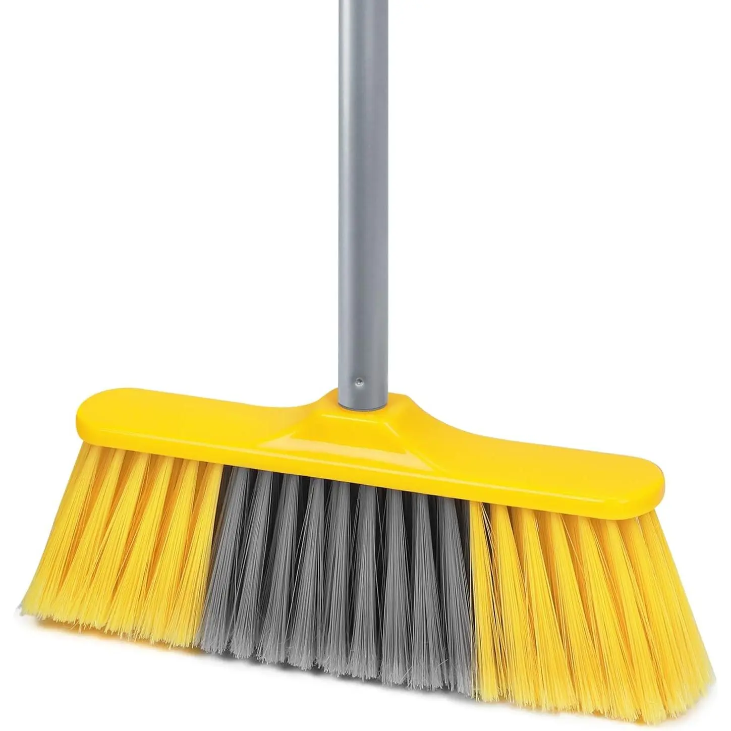 55-Inch Soft Bristle Broom, Home Supplies for Indoor-Outdoor Floor Sweeping, Ideal for Kitchen, Hardwood, Concrete Surfaces, Yellow, 55 Inches