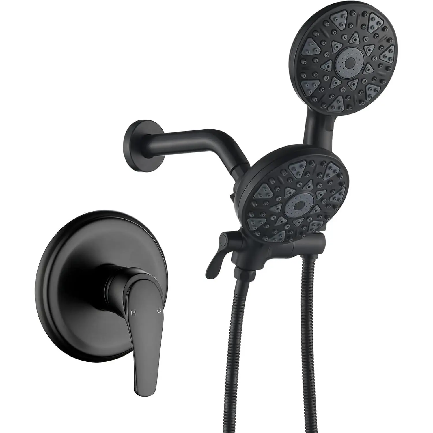 Matte Black Shower Faucet Set Complete Shower Kit Shower Systems  Shower  and Handheld 2 in 1 Combo Set Shower Trim Kit Shower Fixtures