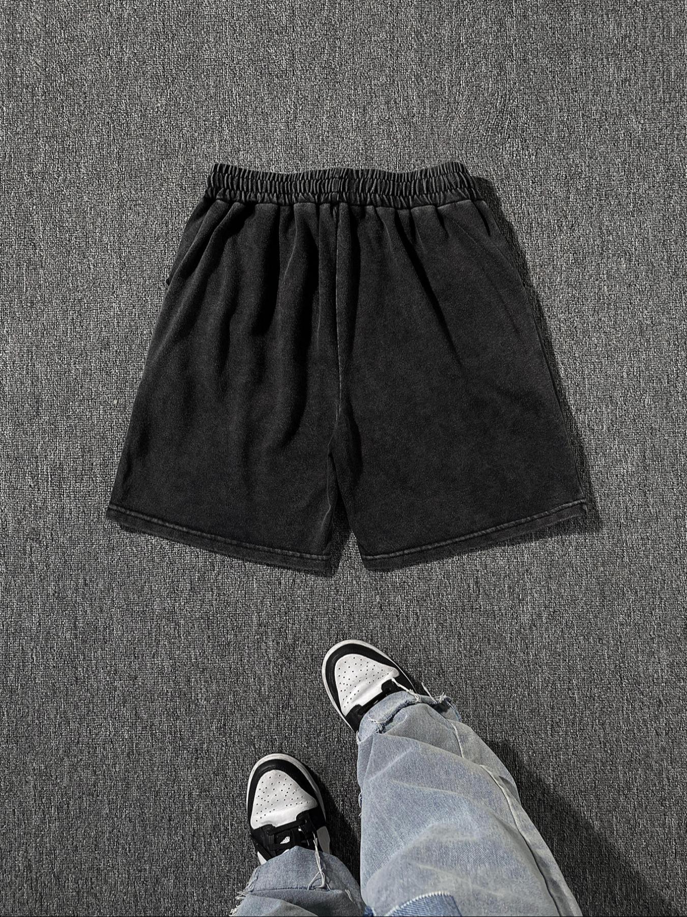 Men's Rose Print Drawstring Waist Shorts, Regular Fit Casual Fashion Comfy Shorts for Summer, Men's Bottoms for Daily Wear, Cotton, Floral Graphic Shorts