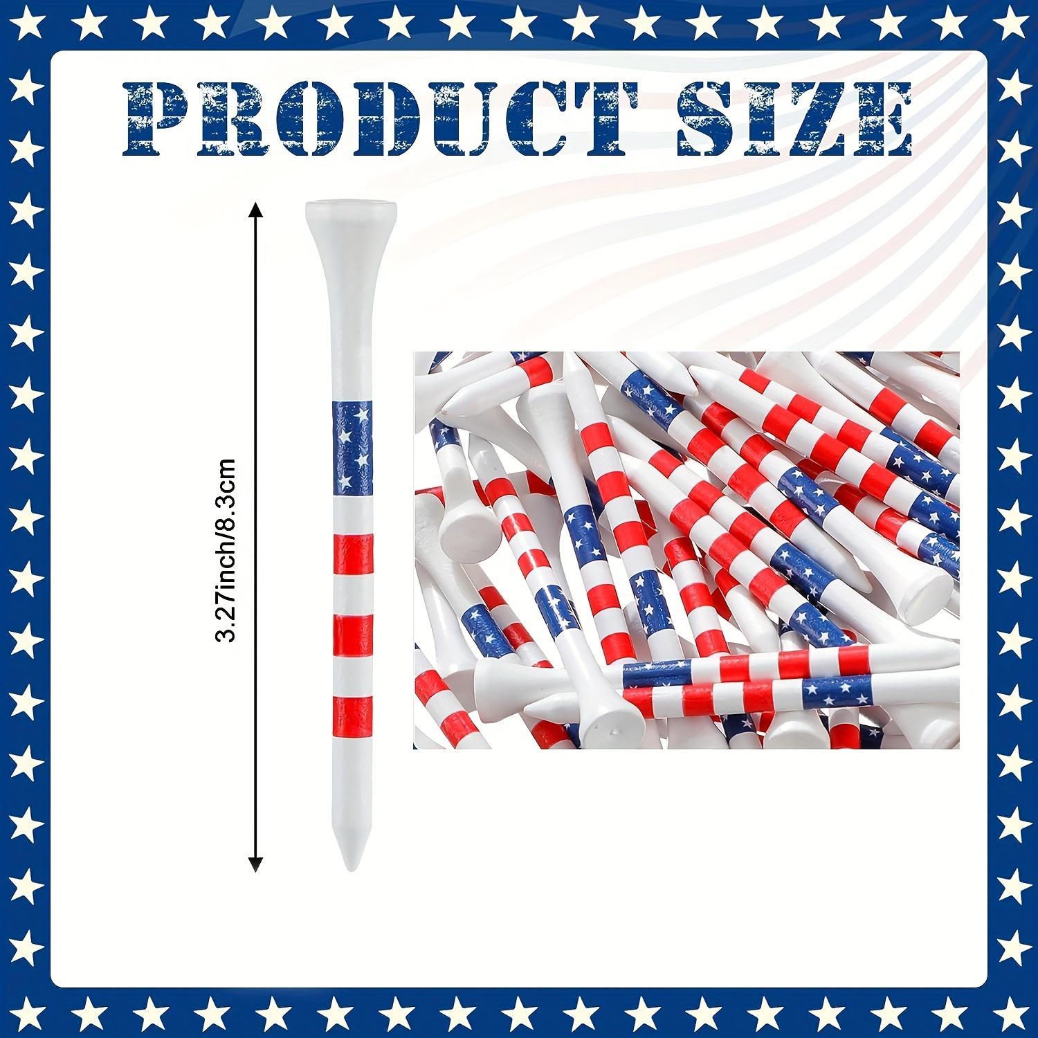 American Flag Golf Tees (50/100pcs), Wooden Golf Tees, Stars and Stripes Design Golfing Tees, Teens Golf Balls Game Accessories, Golf Equipment, Golf Supply