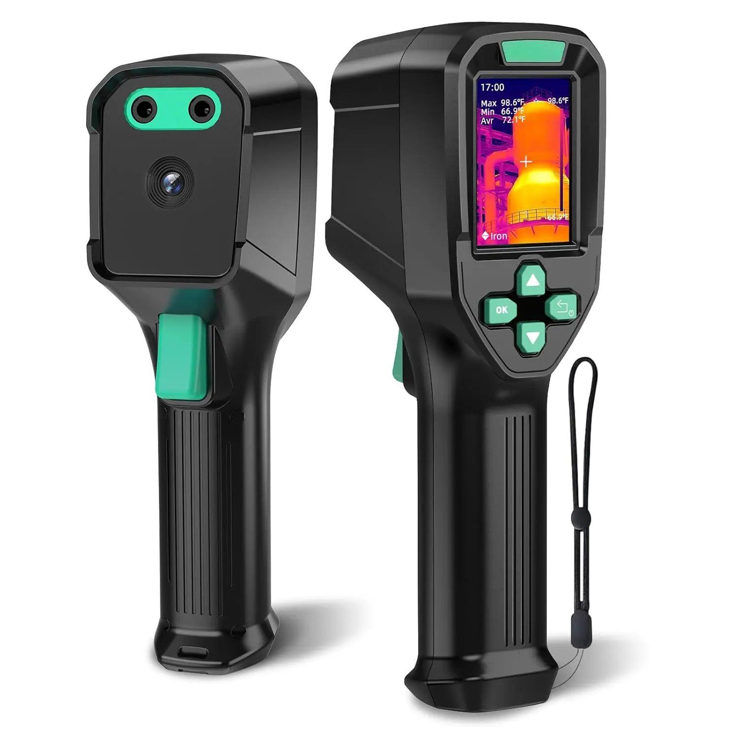 Thermal Imaging Camera, 240 x 240 IR Resolution, -4°F to 1022°F, 15-Hour Battery Life, 25Hz Refresh Rate with Temperature Alarm, IP64, Infrared Camera for Home Inspection, HVAC and Electrical, Green, Fahrenheit, Infrared Scan