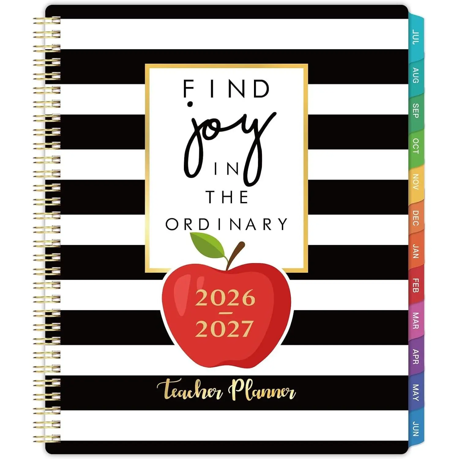 Teacher Planner 2026-2027 - Weekly & Monthly Lesson Plan Book, July 2026 - June 2027, 8.5" x 11", Twin-Wire Binding - Classic Black