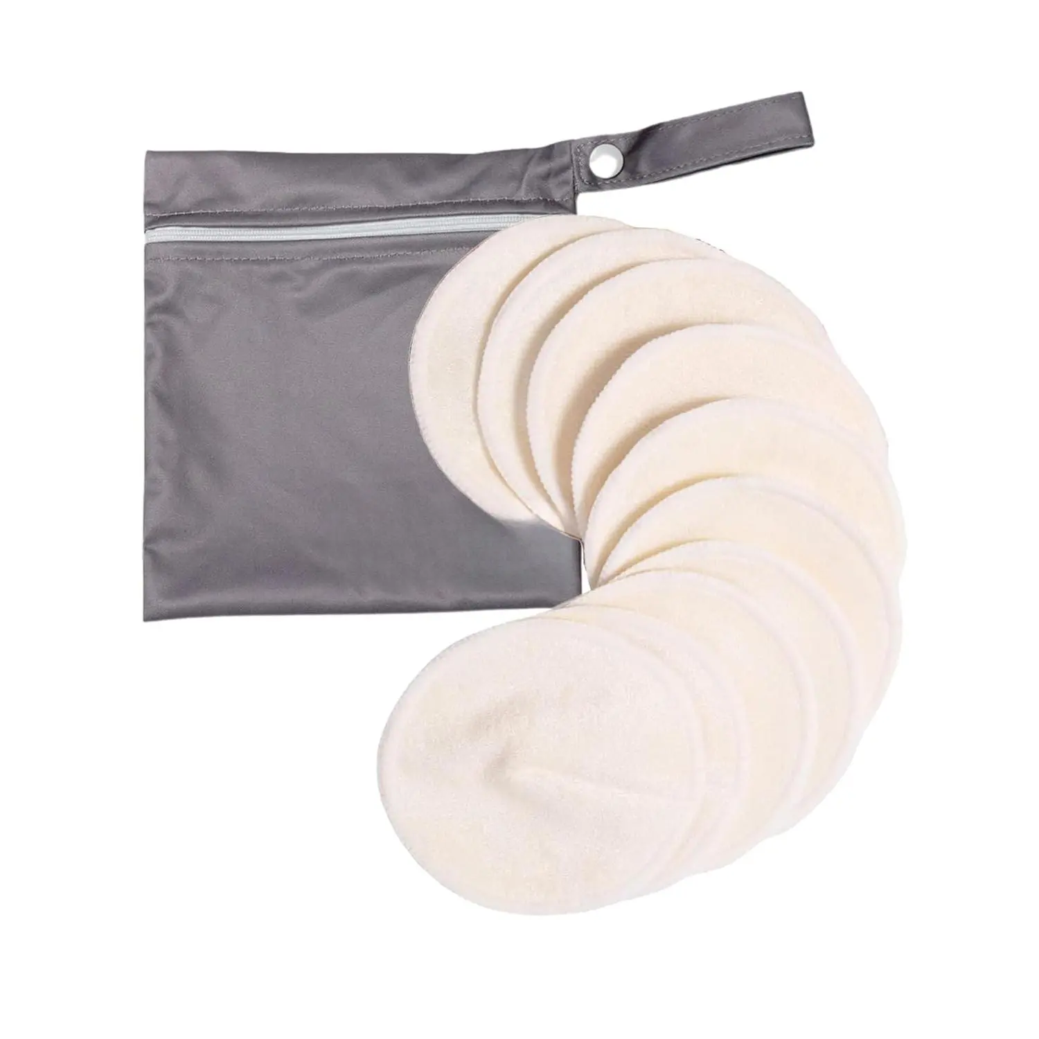 Organic Reusable Leak-Proof Nursing Pads (Twilight Regular Model) - 4.5in Contour Shape, Ergonomic Design, Washable, 10-Pack with Storage Bag for Breastfeeding Moms