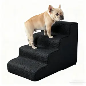 Pet Cat Dog Stair Ramp, Sponge Filled Elasticity, Breathable Mesh Fabric, Washable, Suitable for Home, Living Room Sofa and Bedroom Bedside