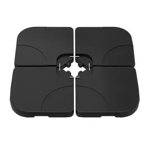 Heavy Duty Offset Cantilever Patio Umbrella Base – 4 Pcs, 230LBS Weighted, Water & Sand Fillable Stand with Lock Pins, Outdoor Deck and Poolside Support