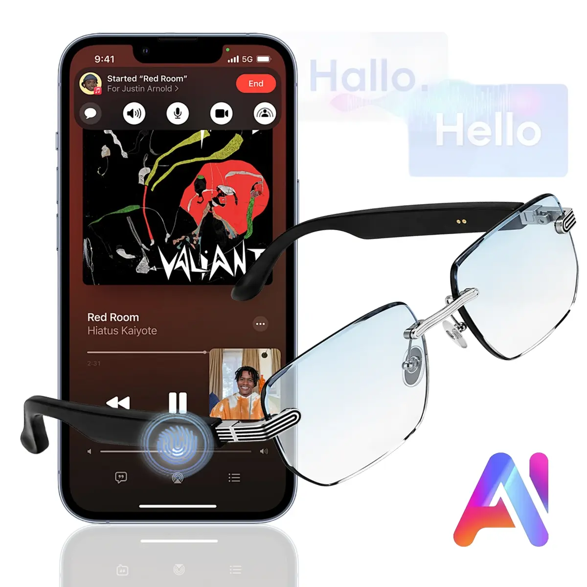 Smart Glasses AI Translation Headphones TWS wireless Smart Device HiFi Sound Quality multi-function Smart Audio Glasses Bluetooth5.4 Technology Glasses Unsiex Dual Touch Rechargecble life can Make Phone Calls sunglasses play music headphones-Black