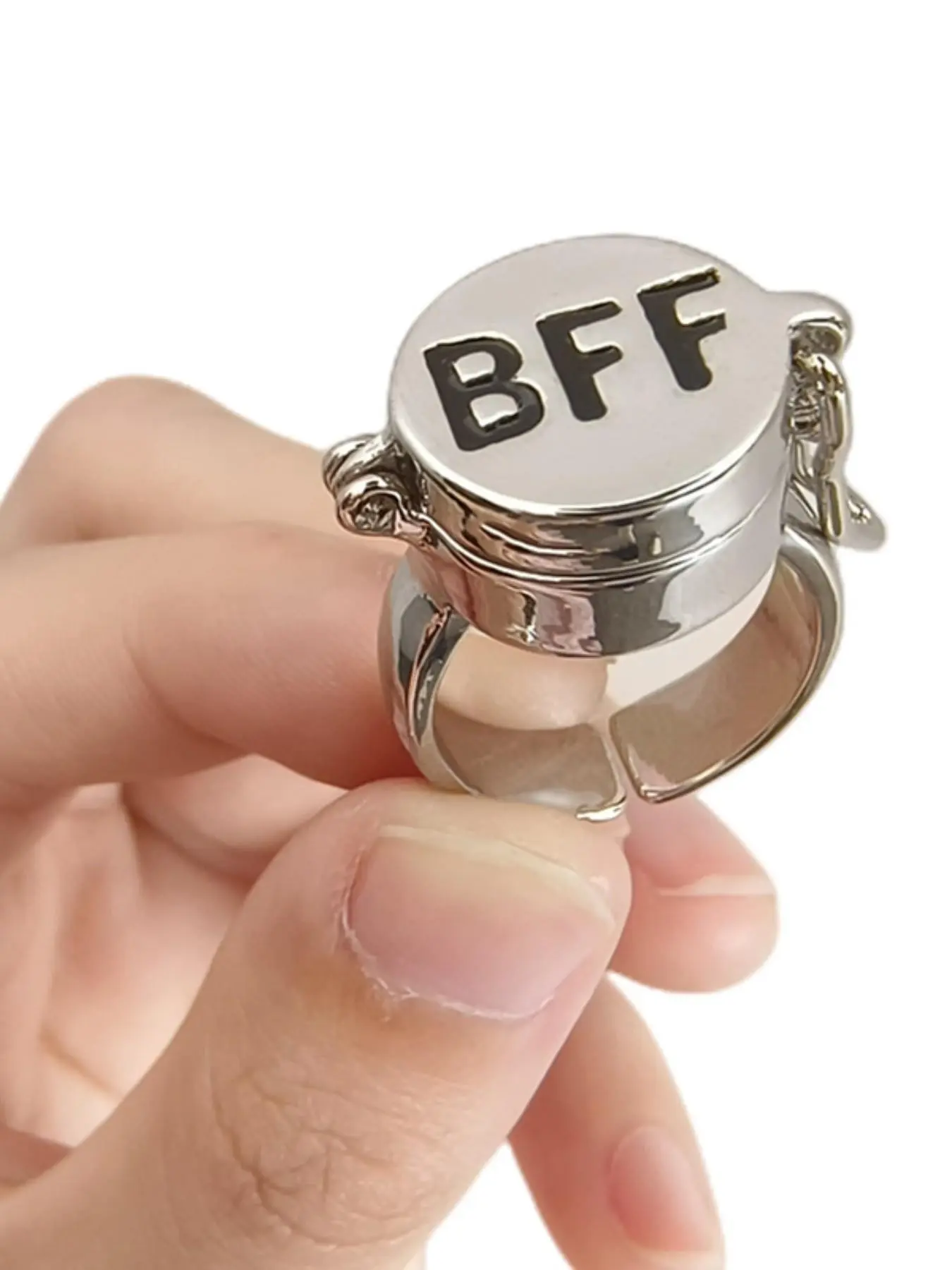 Creative New Cute Spongebob Patrick Friendship Bff Open Ring, Adjustable Bff Lock Ring, Teenager Best Friend Gift