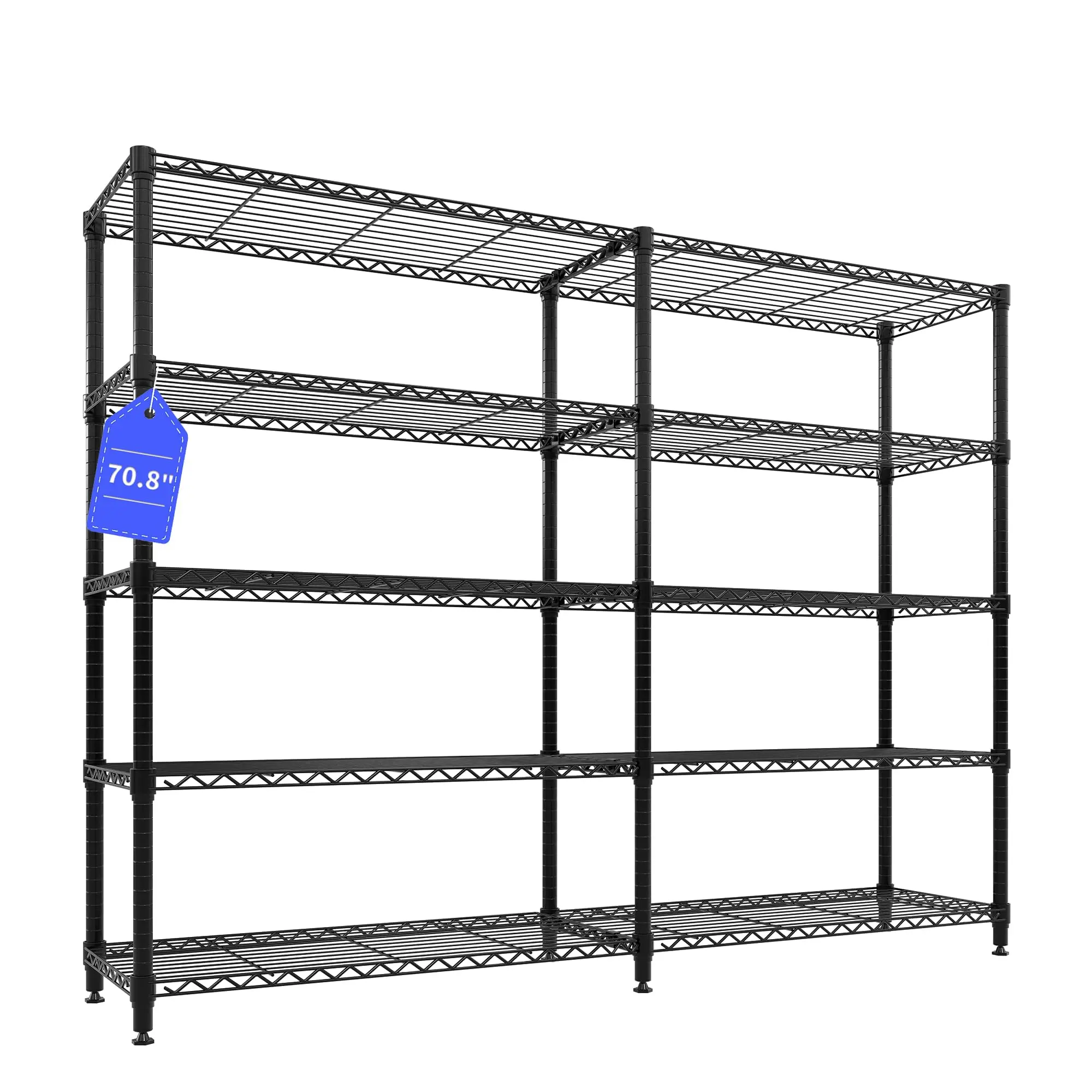 Garvee Heavy Duty Freestanding Metal Wire Storage Shelves, 4-Tier Adjustable Rust Resistant Wire Shelving Rack, 1060 LBS Total Load Capacity, Easy Assembly Organizer for Garage, Kitchen, Basement & Commercial Spaces, Size: 70.5"H x 71"W x 15.8"D
