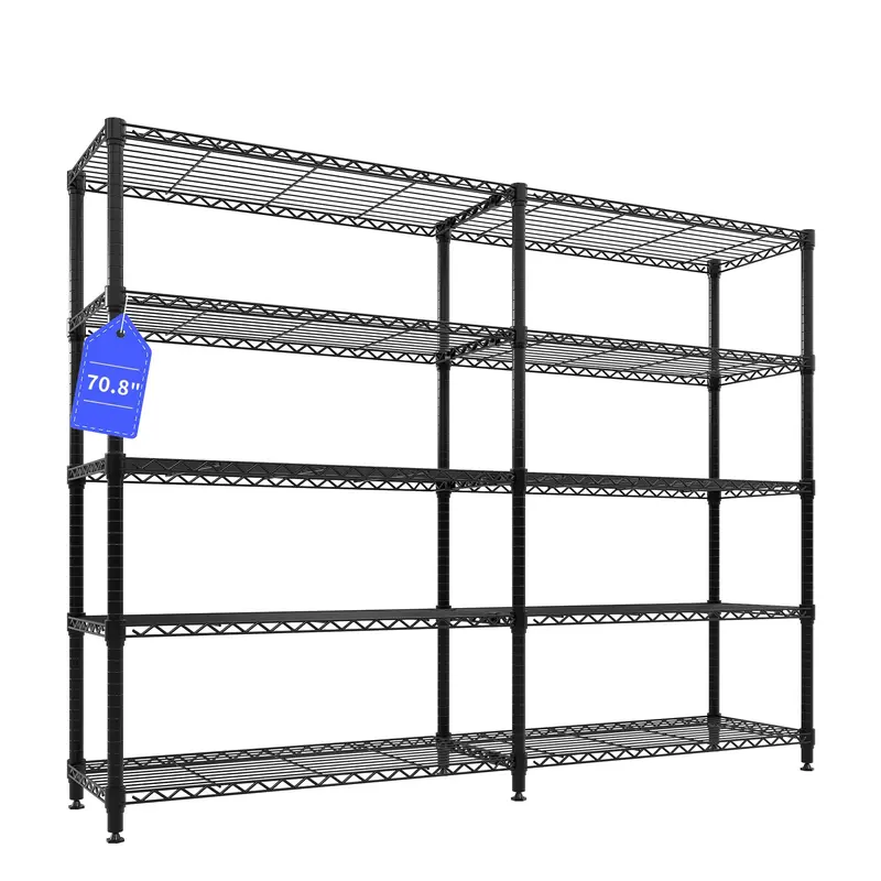 Garvee Heavy Duty Freestanding Metal Wire Storage Shelves, 4-Tier Adjustable Rust Resistant Wire Shelving Rack, 1060 LBS Total Load Capacity, Easy Assembly Organizer for Garage, Kitchen, Basement & Commercial Spaces, Size: 70.5"H x 71"W x 15.8"D