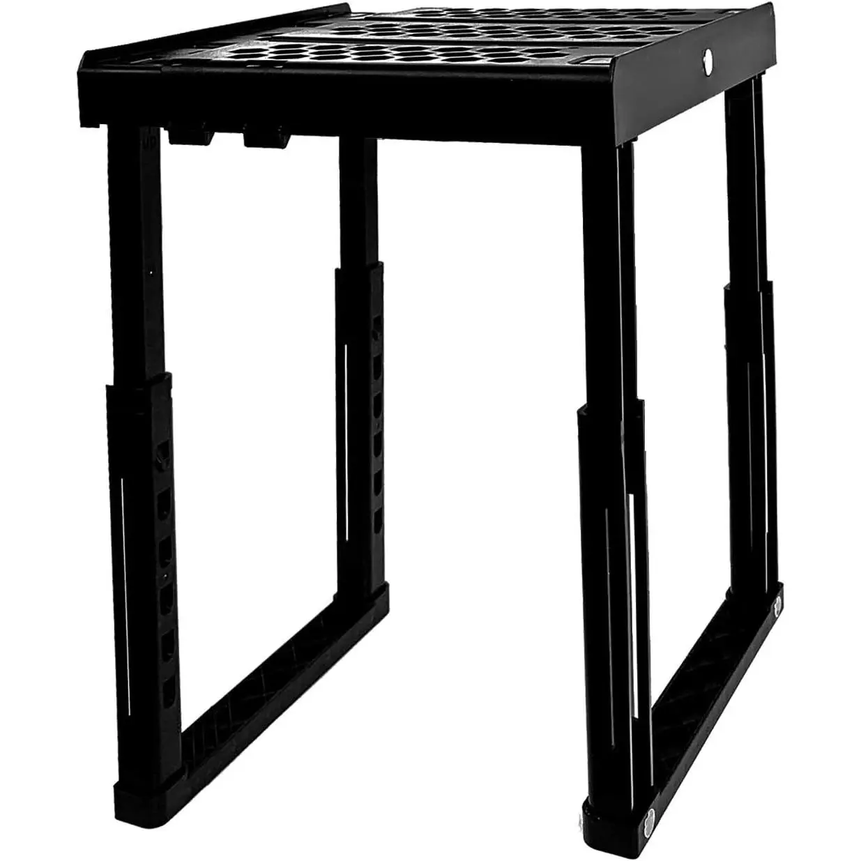 Locker Organizer Shelf, Adjustable Width and Height, Ideal Locker for School, Office, and Gym Lockers (Black)