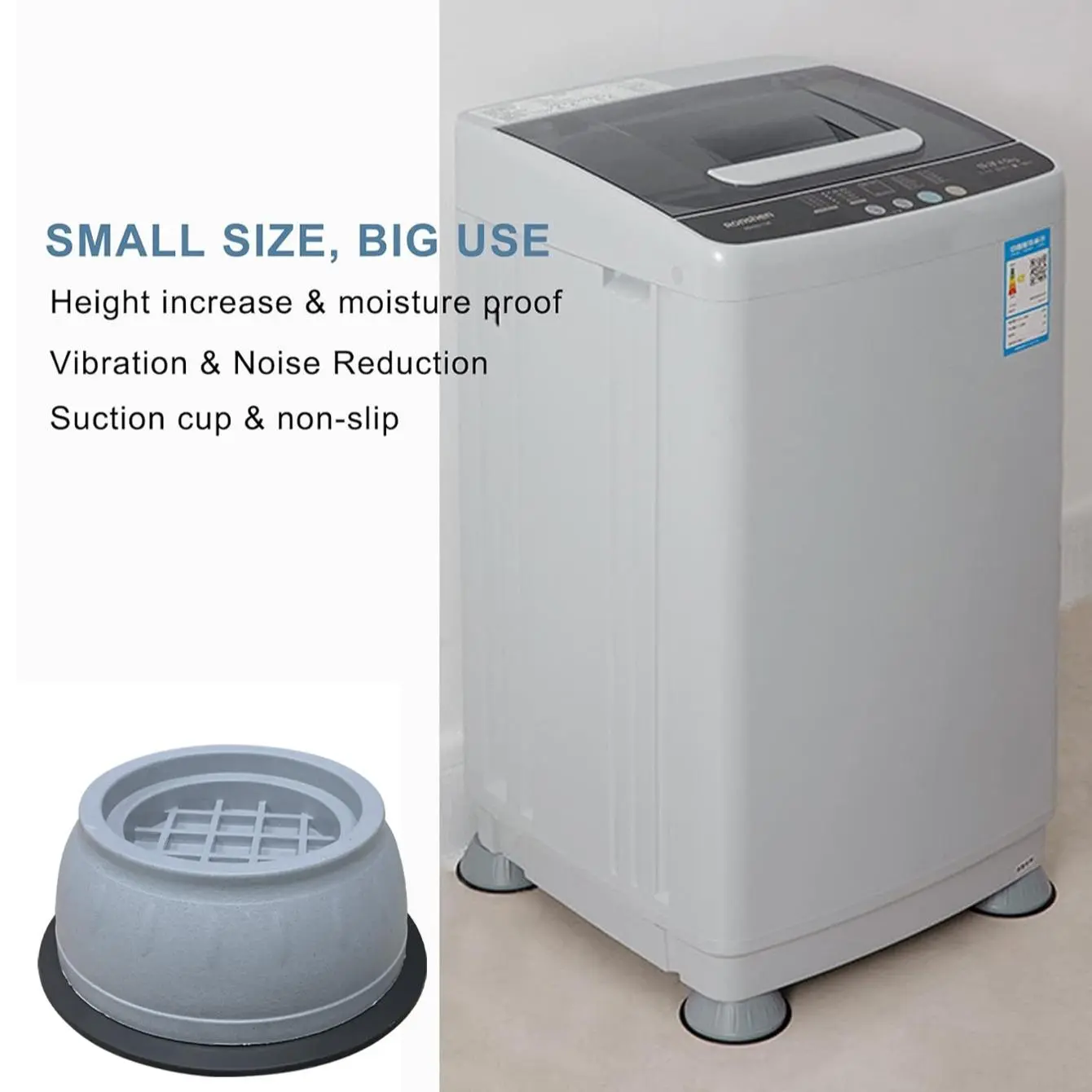Anti Vibration Automatic Washing Machine Foot Pad, Shock & Noise Cancelling Feet Pad for Washer & Dryer Machine, Anti-Slip Washing Machine Feet, Large Appliance Parts & Accessories